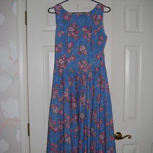 Blue floral cotton sundress